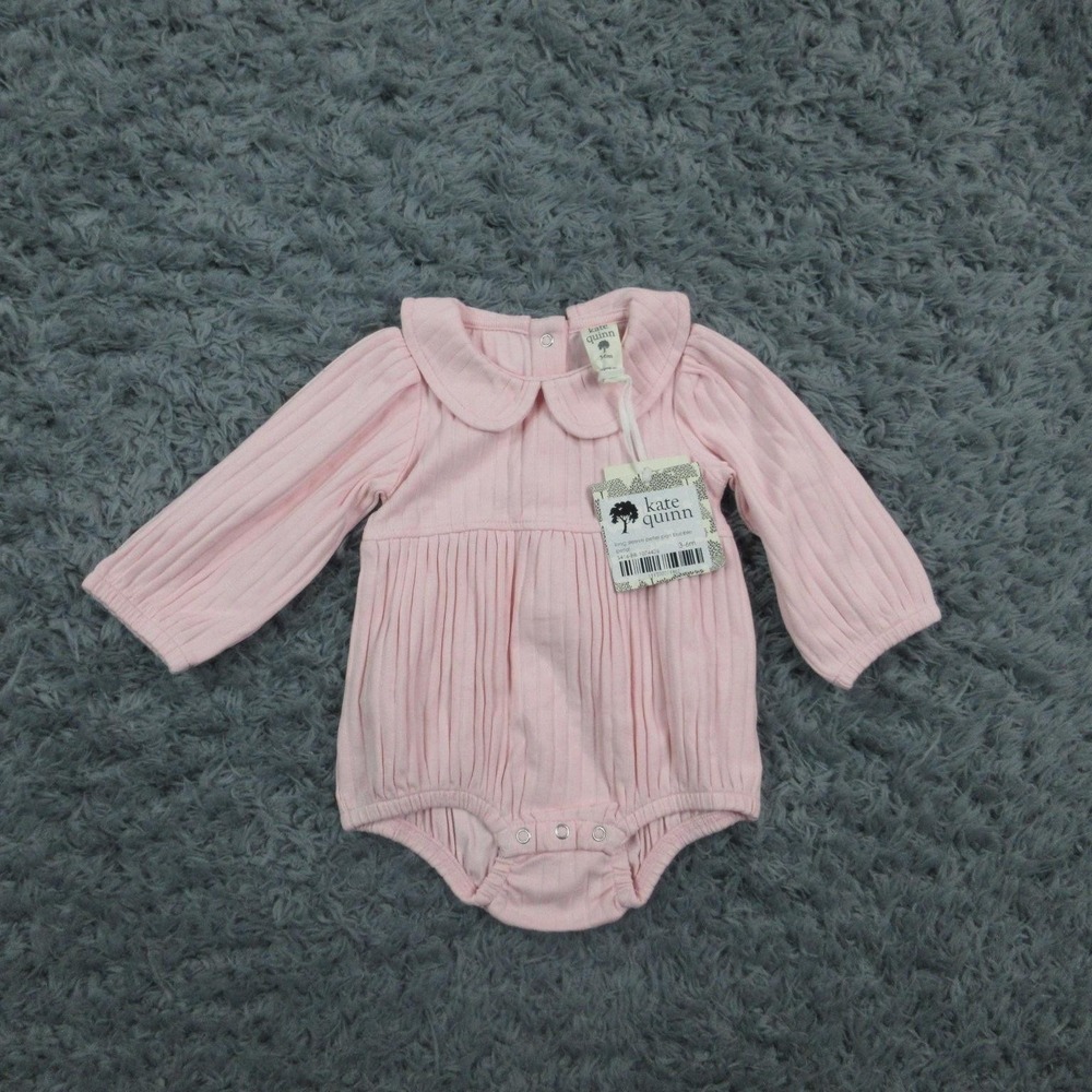 Kate Quinn Bubble Romper Baby Girls 3-6M Long Sleeve Peter Pan One-piece NWT